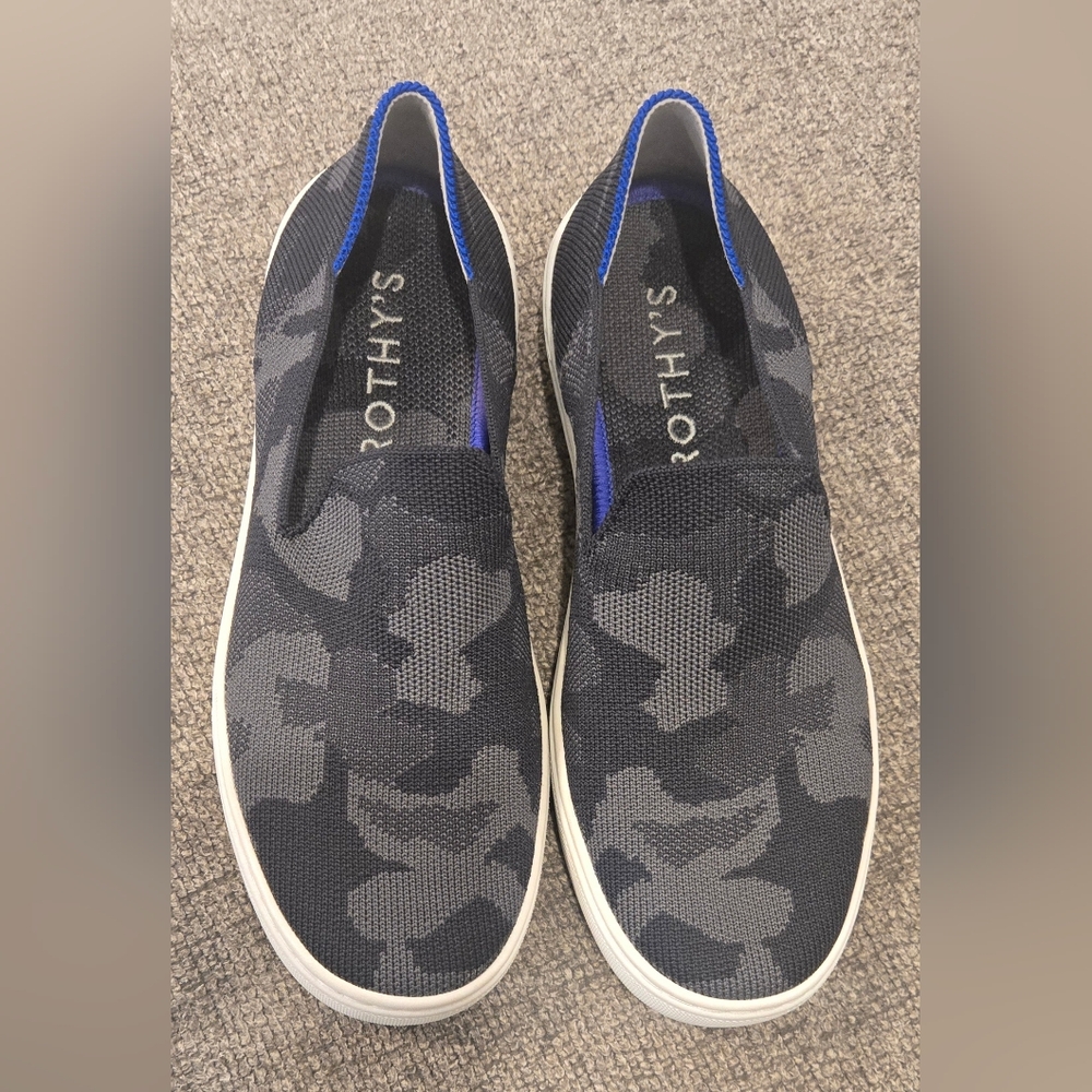 Rothy's Women's Black and Gray Camouflage Sneakers Excellente Conditions